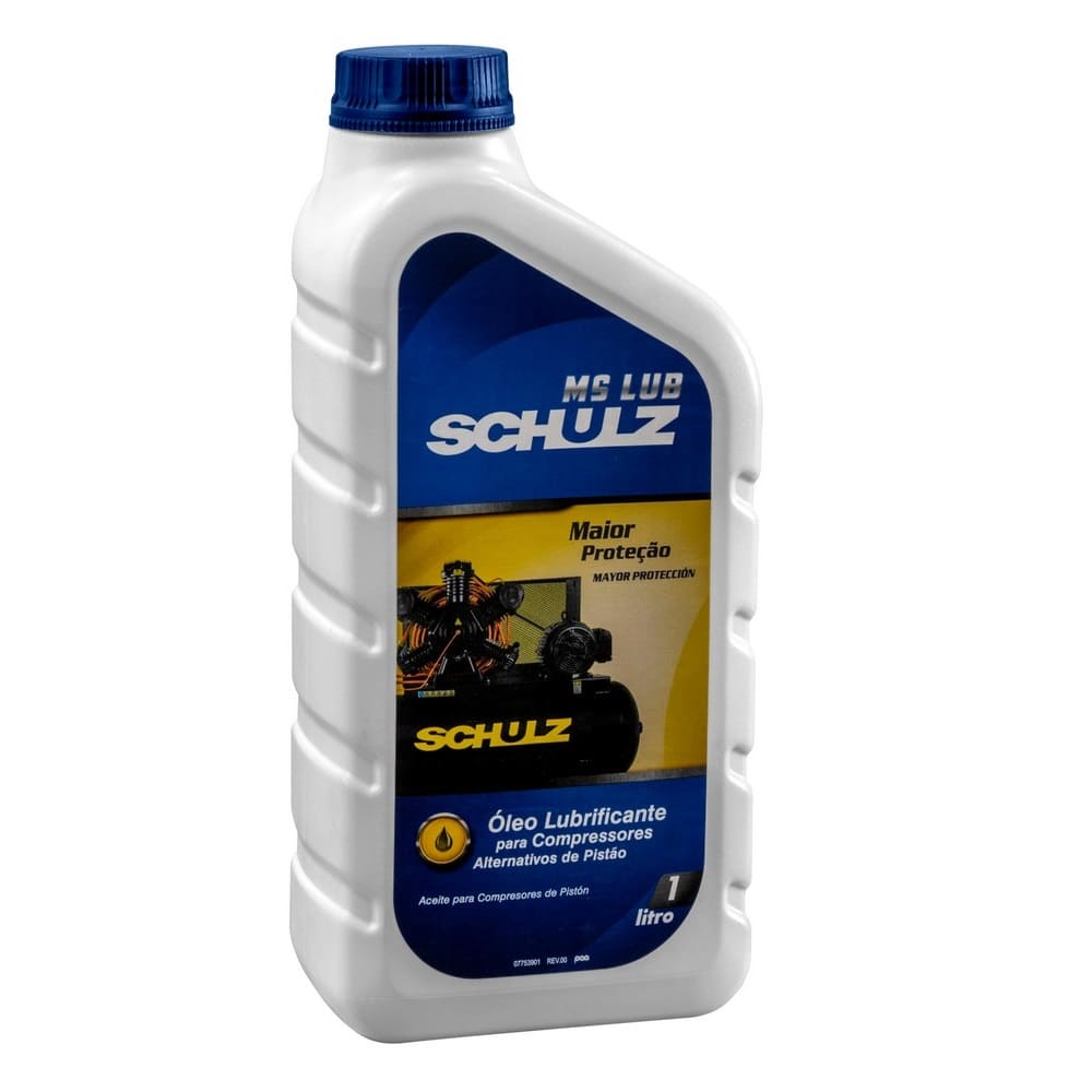 Aceite lubricante mineral MS LUB para compresor de piston Schulz 1 litro 010.0011-0