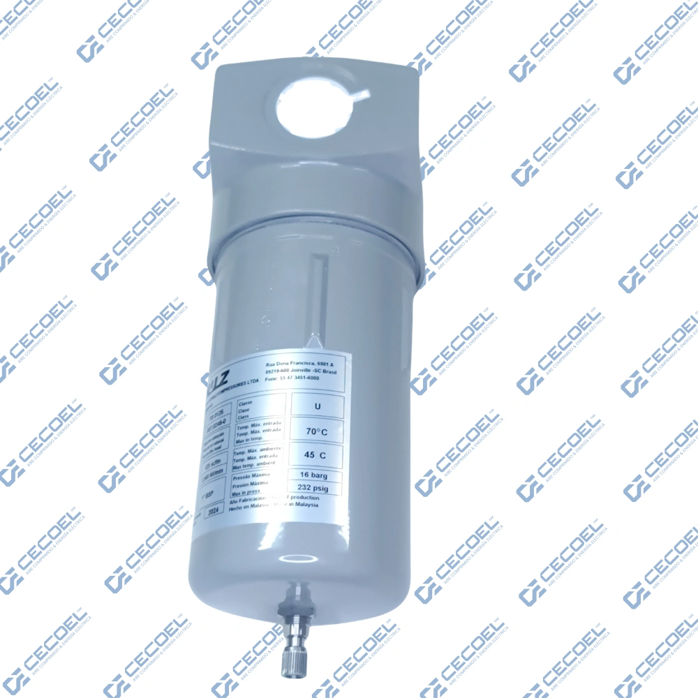 Filtro de línea Schulz FS 0125-U grado U 1 micrón de 125 fcm con conexión 1 pulgada