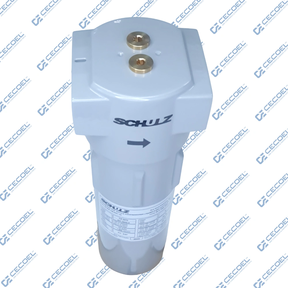 Pre-filtro Schulz FS 0070-U de 1 micrón y conexión 3/4 para tratamiento de aire comprimido